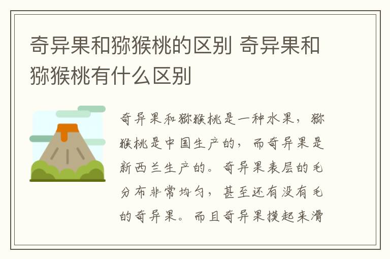 奇異果和獼猴桃的區(qū)別 奇異果和獼猴桃有什么區(qū)別