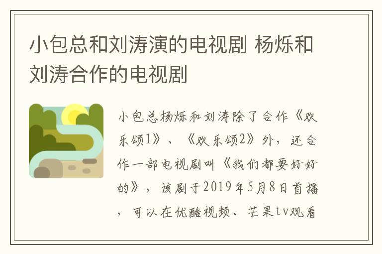 小包總和劉濤演的電視劇 楊爍和劉濤合作的電視劇