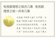 電視劇理想之城共幾集 電視劇理想之城一共有幾集