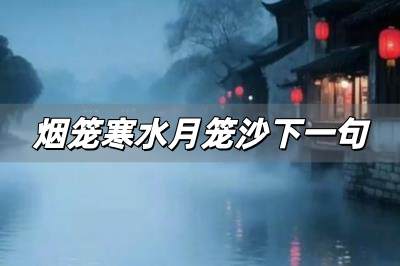 煙籠寒水月籠沙下一句 煙籠寒水月籠沙的下一句